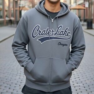 Crater Lake Oregon Gray Hoodie (JAC16)